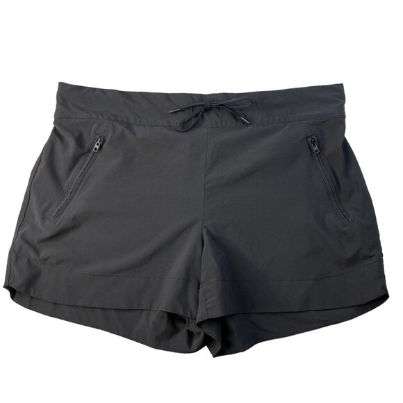 Athleta Womens Athletic Shorts Black Pockets Draw String Workout Gym Size 16T - Picture 1 of 9